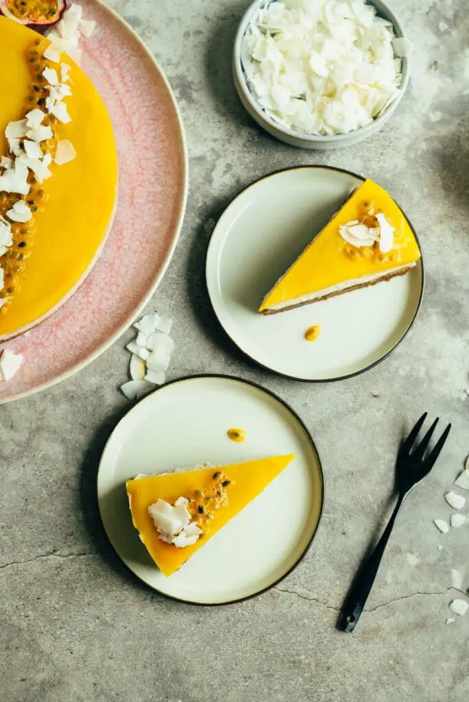 Mango Cheesecake Kuchen ohne Backen (ölfrei)