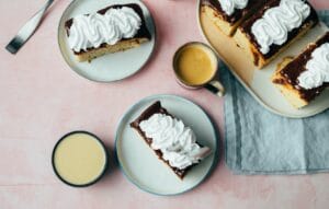 Vanillekuchen mit Schokofrosting (ölfrei)