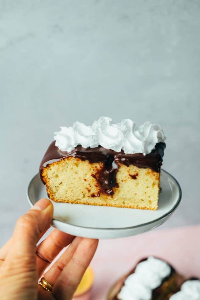 Vanillekuchen mit Schokofrosting (ölfrei)