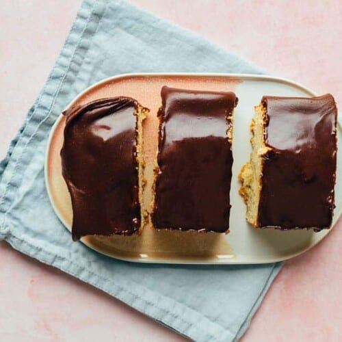 Vanillekuchen mit Schokofrosting (ölfrei)