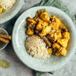 Tofu in Kolhapuri Sauce (vegan & glutenfrei)