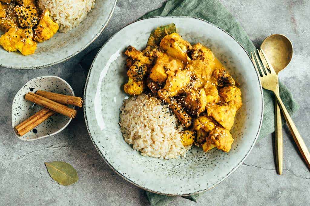 Tofu in Kolhapuri Sauce (vegan & glutenfrei)