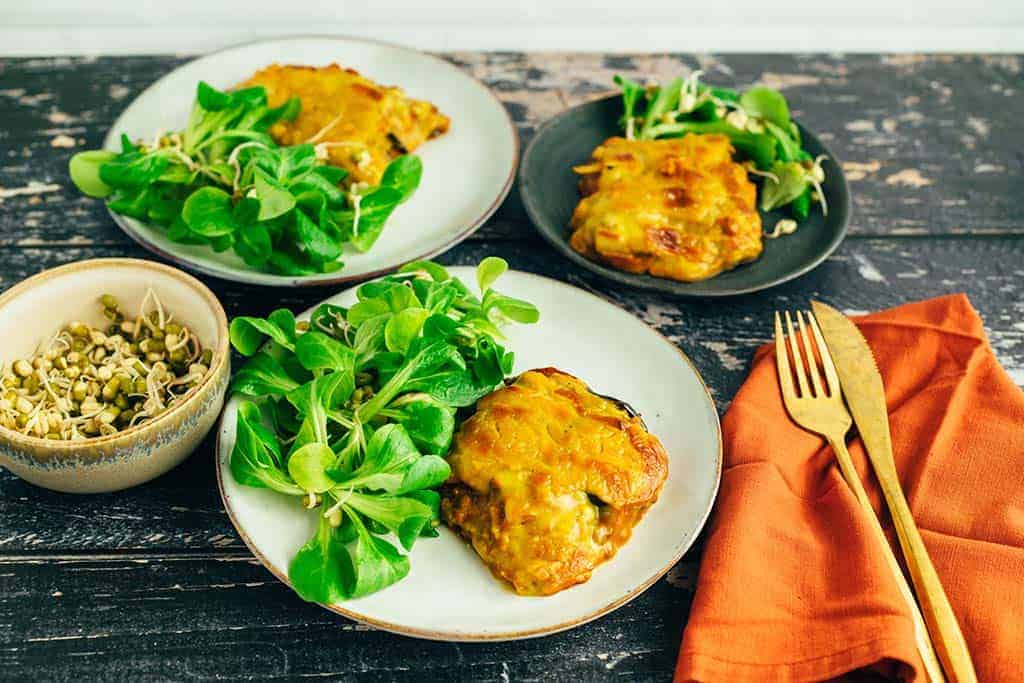 Auberginen Moussaka vegan & glutenfrei Rezept