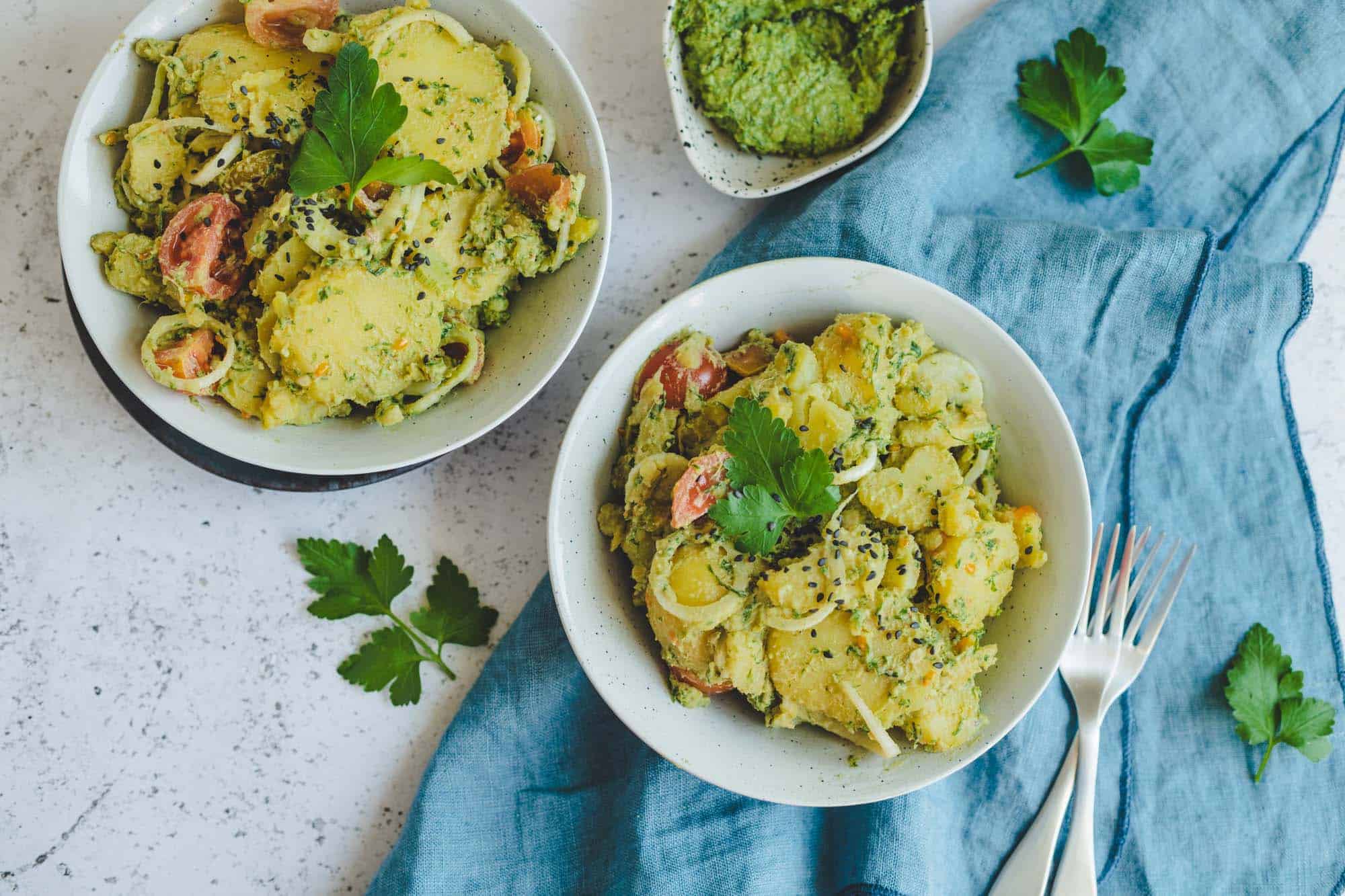 Kartoffelsalat mit Bärlauch Pesto (vegan) — VEGANE VIBES