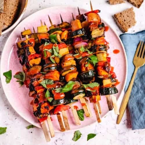 Tofu-Gemüse Spieße (vom Grill) (35 Minuten) — VEGANE VIBES