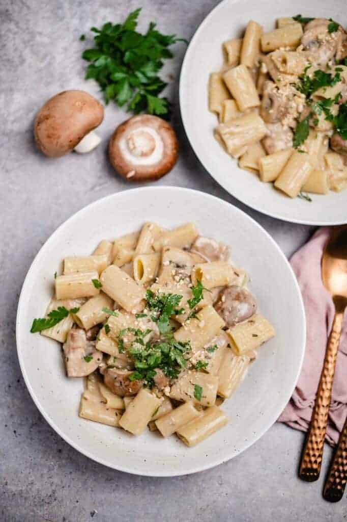 Champignon Creme Pasta (25 Minuten) vegan