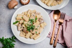 Champignon Creme Pasta (25 Minuten) vegan