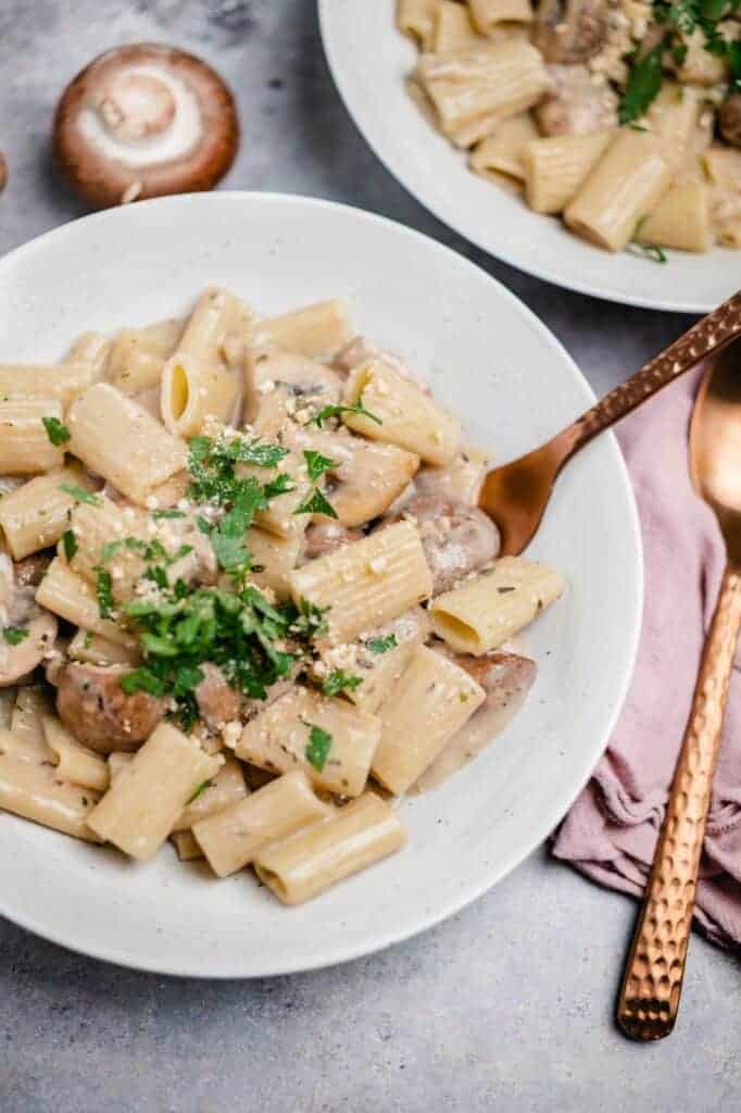 Champignon Creme Pasta (25 Minuten) vegan