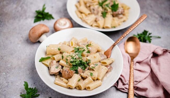 Champignon Creme Pasta (25 Minuten) vegan