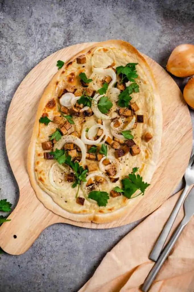 Veganer Flammkuchen Elsässer Art 