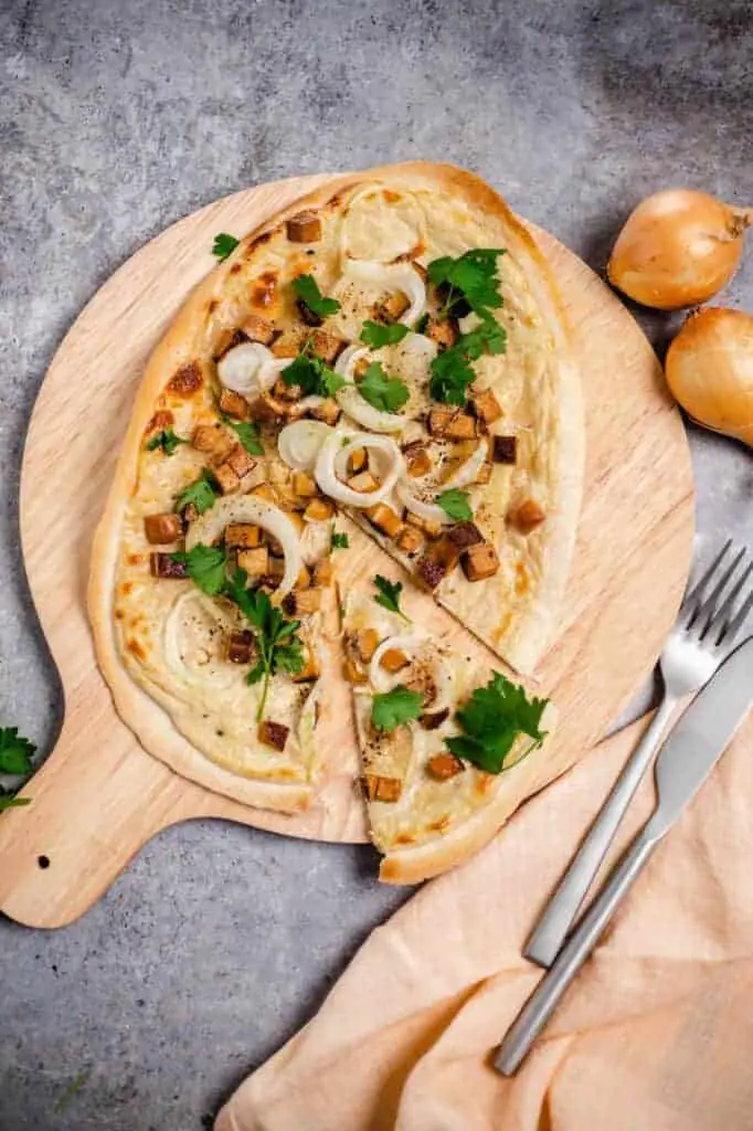 Veganer Flammkuchen Elsässer Art