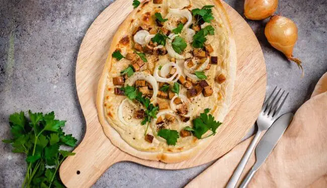 Veganer Flammkuchen Elsässer Art