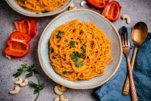 Pasta mit gerösteter Paprika Sauce