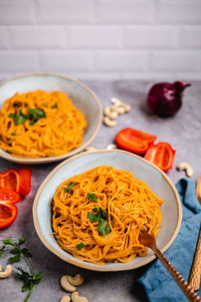 Pasta mit gerösteter Paprika Sauce