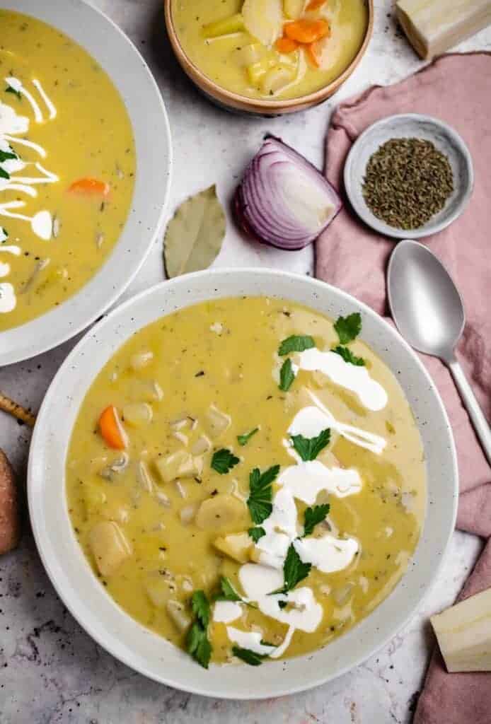 Wurzelgemüse Suppe (30 Minuten)