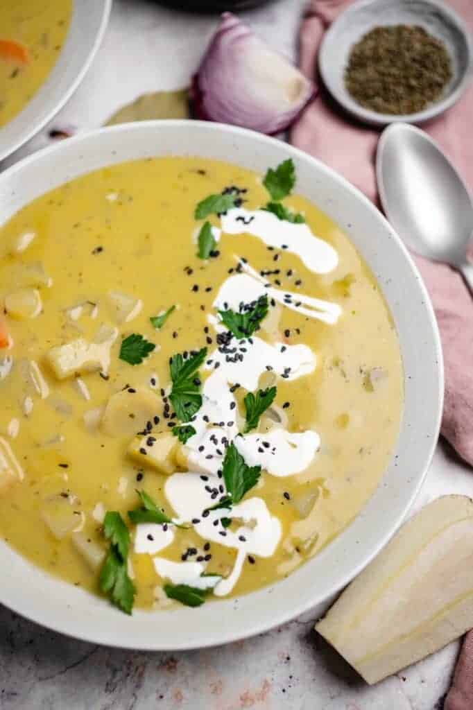 Wurzelgemüse Suppe (30 Minuten)