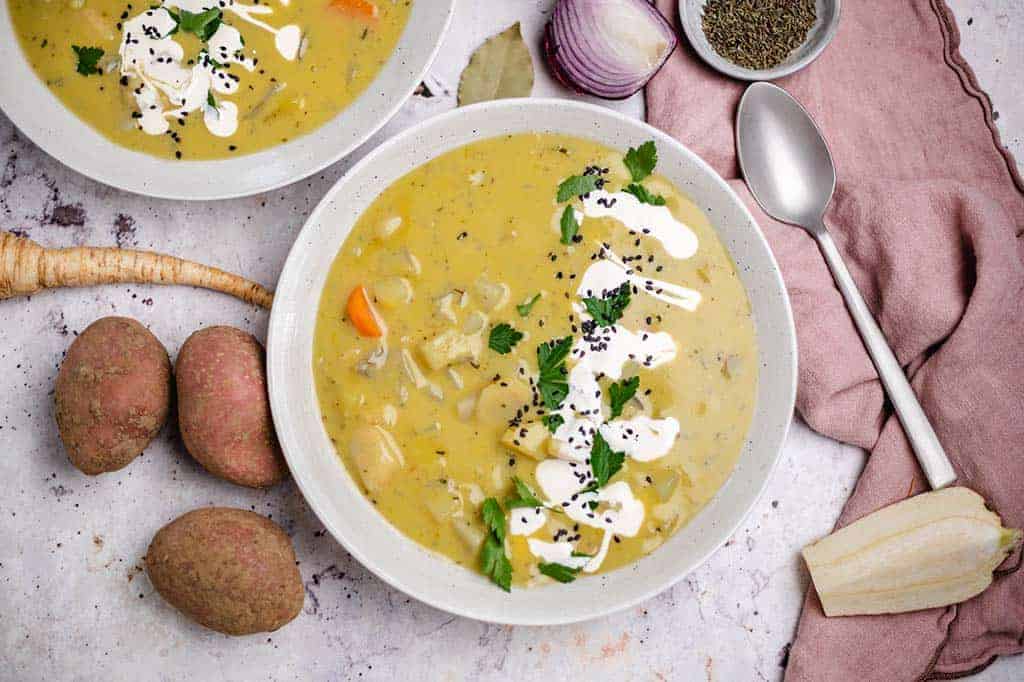Wurzelgemüse Suppe (30 Minuten)