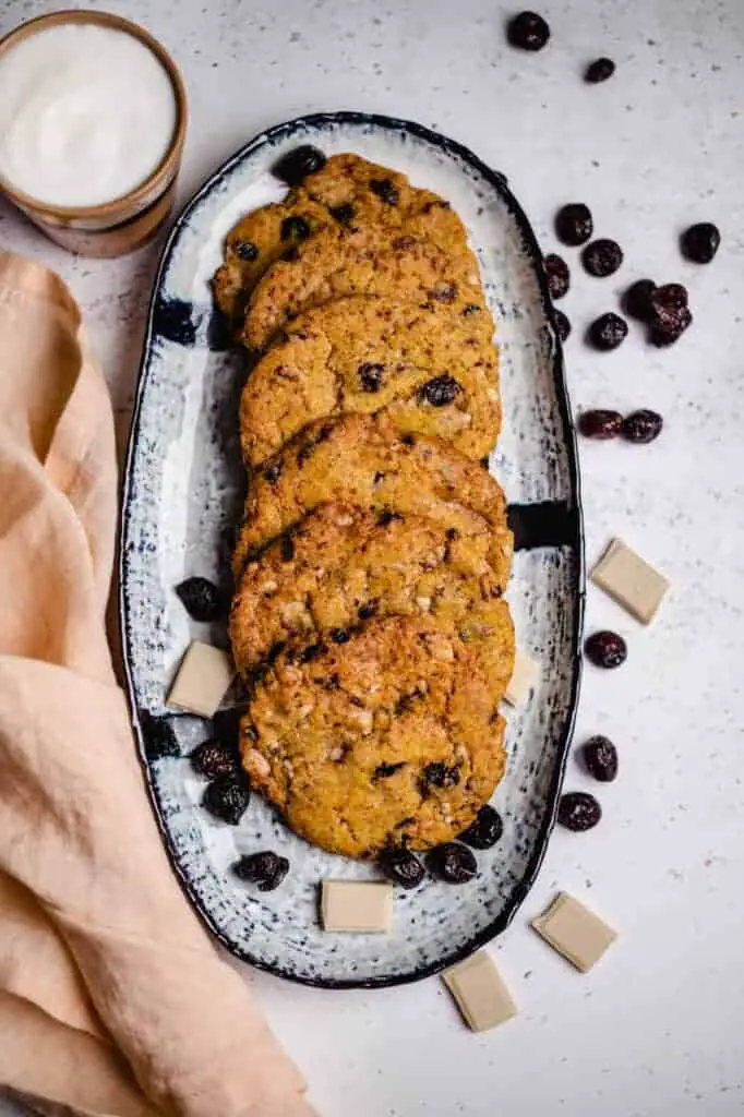 Cookies mit Cranberries und weißer Schokolade vegan Rezept