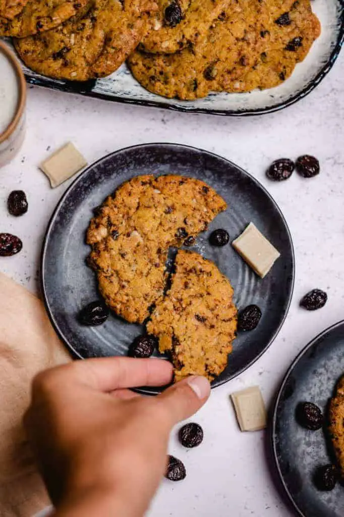 Cookies mit Cranberries und weißer Schokolade vegan Rezept