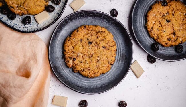 Cookies mit Cranberries und weißer Schokolade vegan Rezept