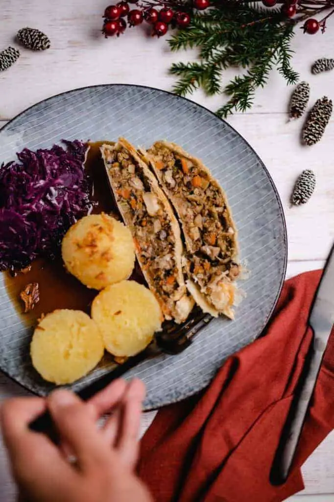 Veganer Pilzbraten im Blätterteig Rezept