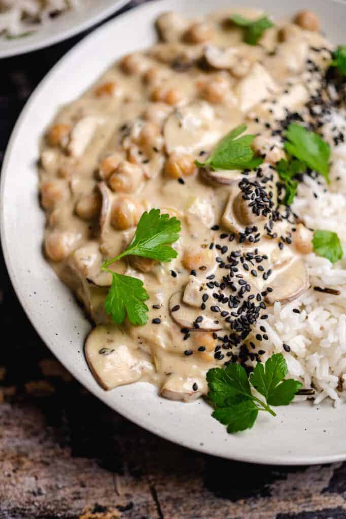 Champignon Kichererbsen Pfanne (vegan & glutenfrei)