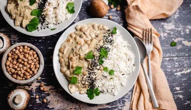 Champignon Kichererbsen Pfanne (vegan & glutenfrei)