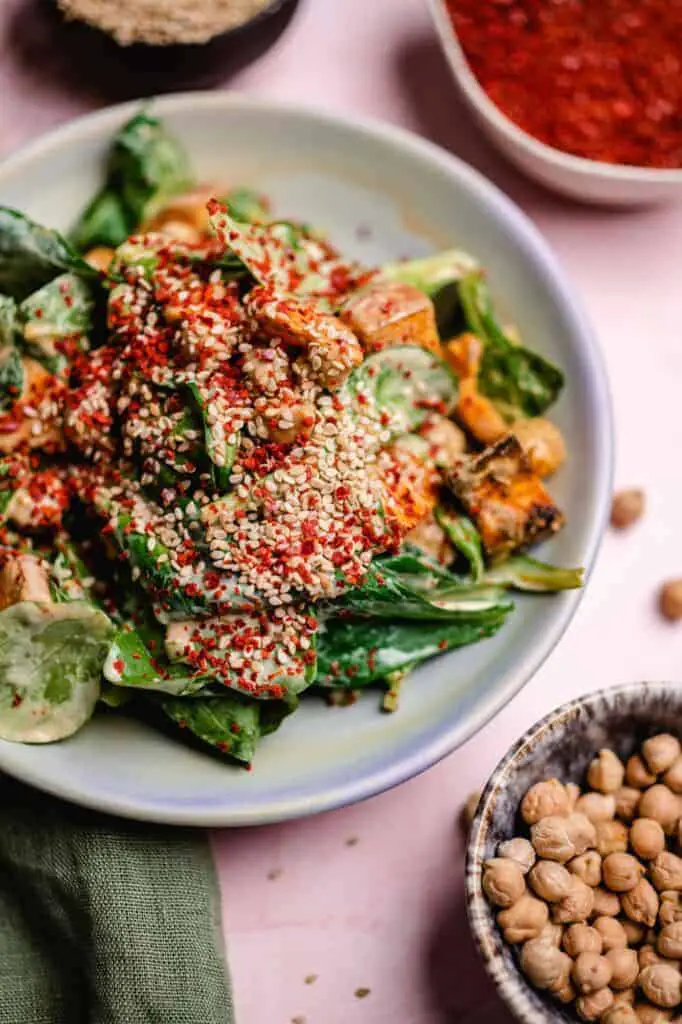 Süßkartoffelsalat mit Harissa (vegan & glutenfrei) Rezept