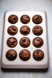 Die Schoko Kirsch Muffins nach den backen