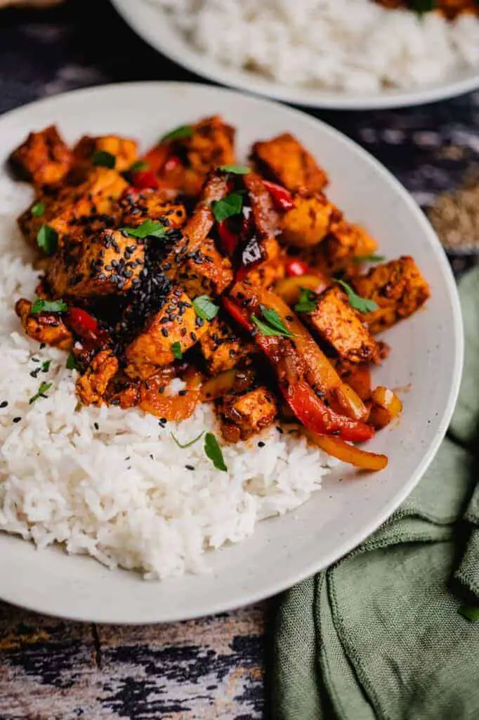 Indische Pfanne mit Paprika und Tofu (vegan & glutenfrei) Rezept