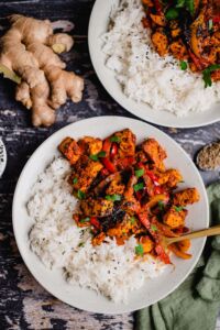 Indische Pfanne mit Paprika und Tofu (vegan & glutenfrei) Rezept
