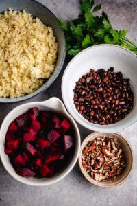 Zutaten für den Rote Beete Hirse Salat