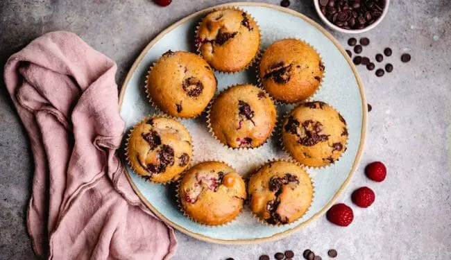 Schoko Himbeer Muffins (vegan) Rezept