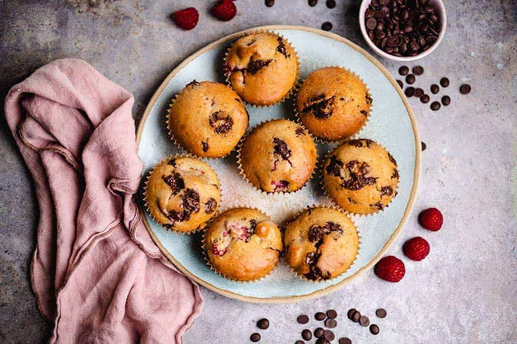 Schoko Himbeer Muffins (vegan) Rezept