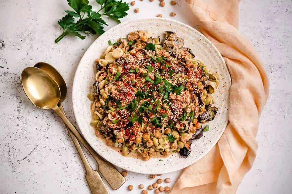 Spicy Auberginen Salat (vegan & glutenfrei) Rezept