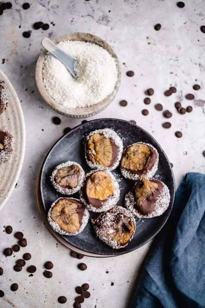 vegane Schoko-Kokos Feigen (3 Zutaten)