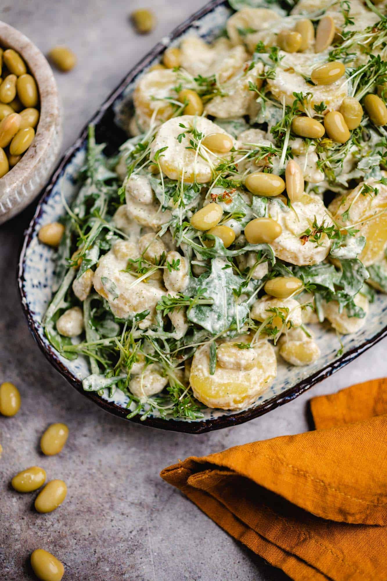 Kartoffelsalat mit Rucola und Edamame — VEGANE VIBES