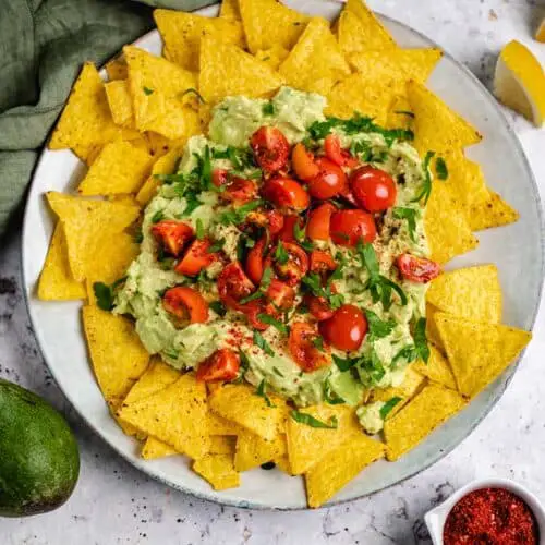 Nachos mit Avocado Tomaten Salsa (vegan, glutenfrei, ölfrei) Rezept