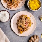 veganes Rhabarber Mango Kokos Crumble (glutenfrei)