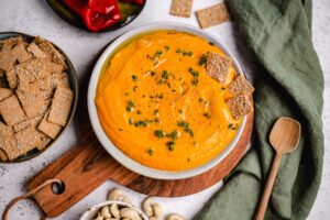 Dip aus gegrillter Paprika und Cashews (vegan & glutenfrei) Rezept