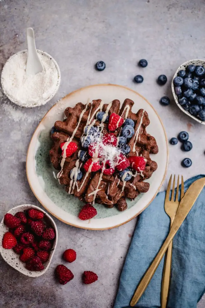 Schoko-Kokos Waffeln (glutenfrei)