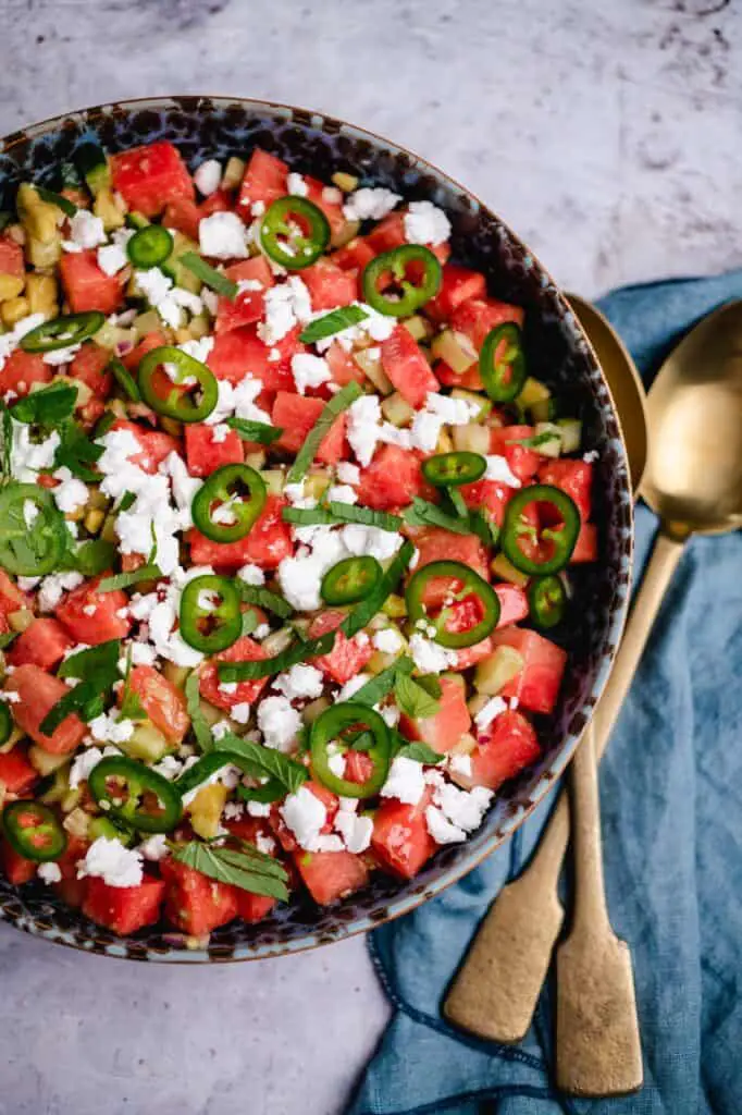 Wassermelonensalat (vegan & glutenfrei) Rezept