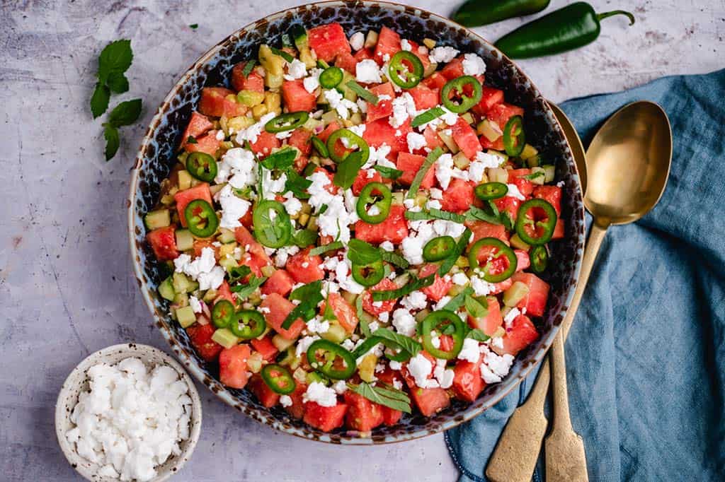 Wassermelonensalat (vegan & glutenfrei) Rezept
