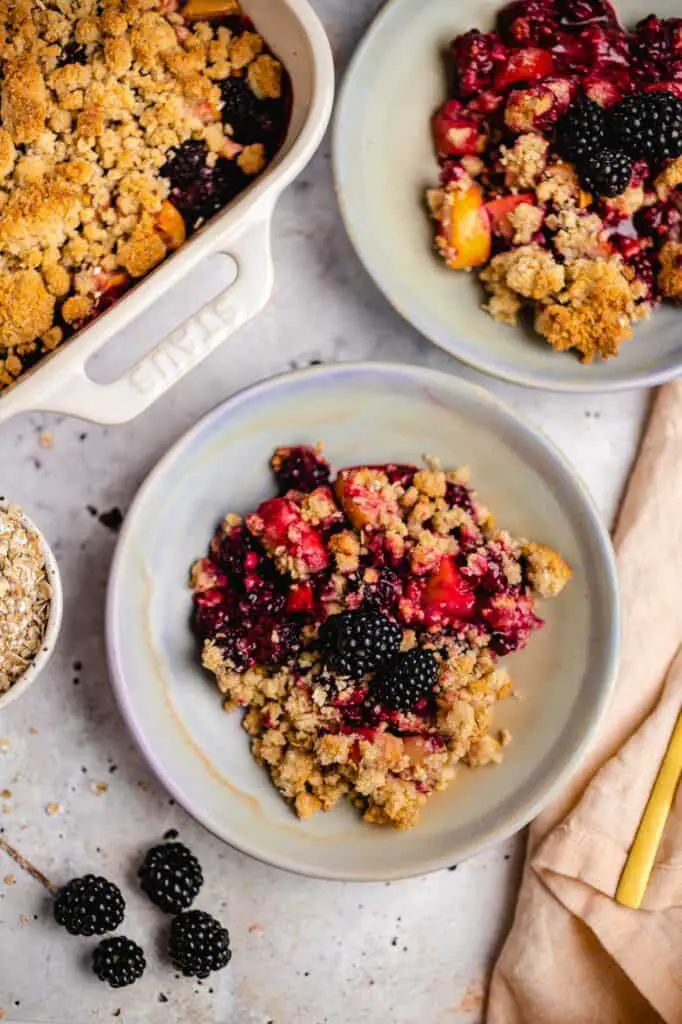 Brombeer Apfel Crumble (vegan, gf)