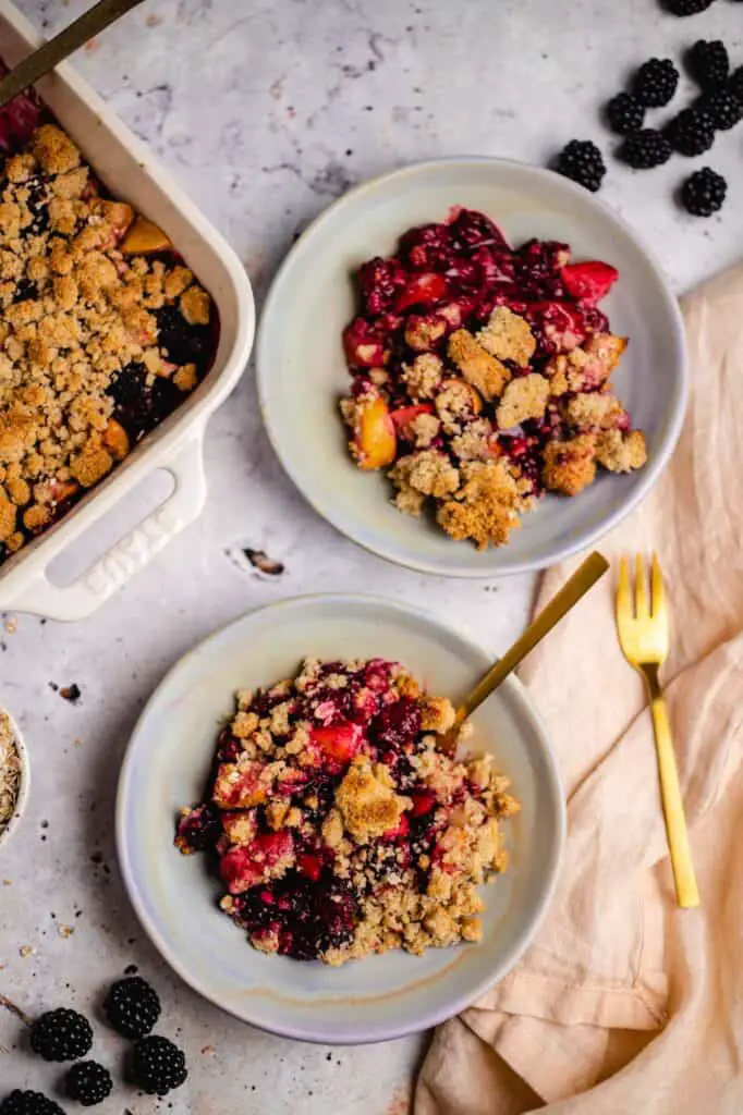 Brombeer Apfel Crumble (vegan, gf)