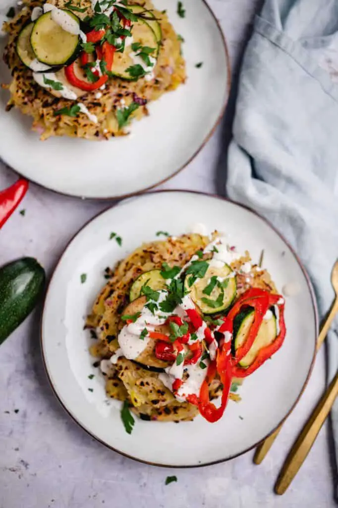 Rösti mit Antipasti Gemüse (v&gf)