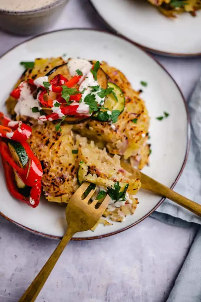 Rösti mit Antipasti Gemüse (v&gf)