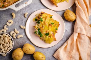 Kartoffelgratin mit Cashewsauce (vegan)