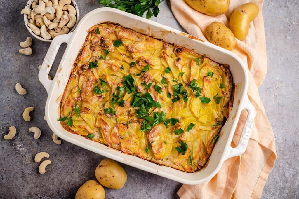 Kartoffelgratin mit Cashewsauce