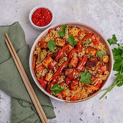 Gebratener Kimchi Reis (vegan) Rezept